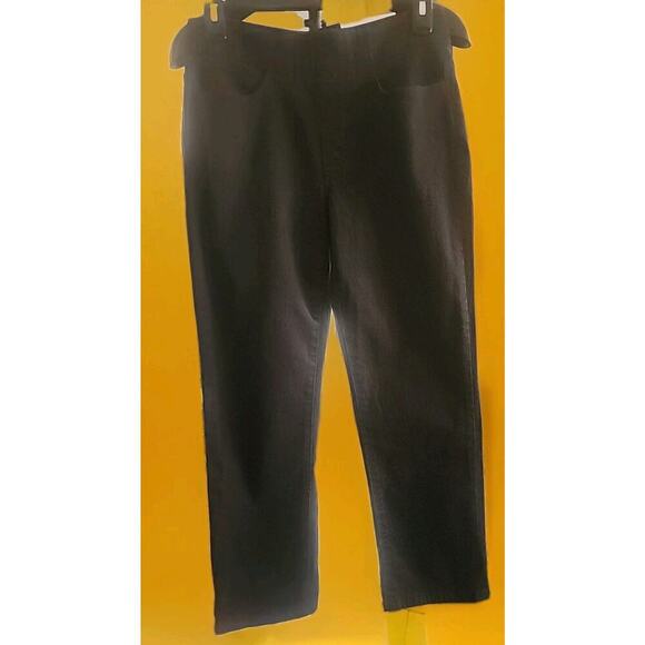 Soft Surroundings Pants Size 2/4 Black Straight Pull On Stretch Denim NEW A106 - Picture 1 of 7